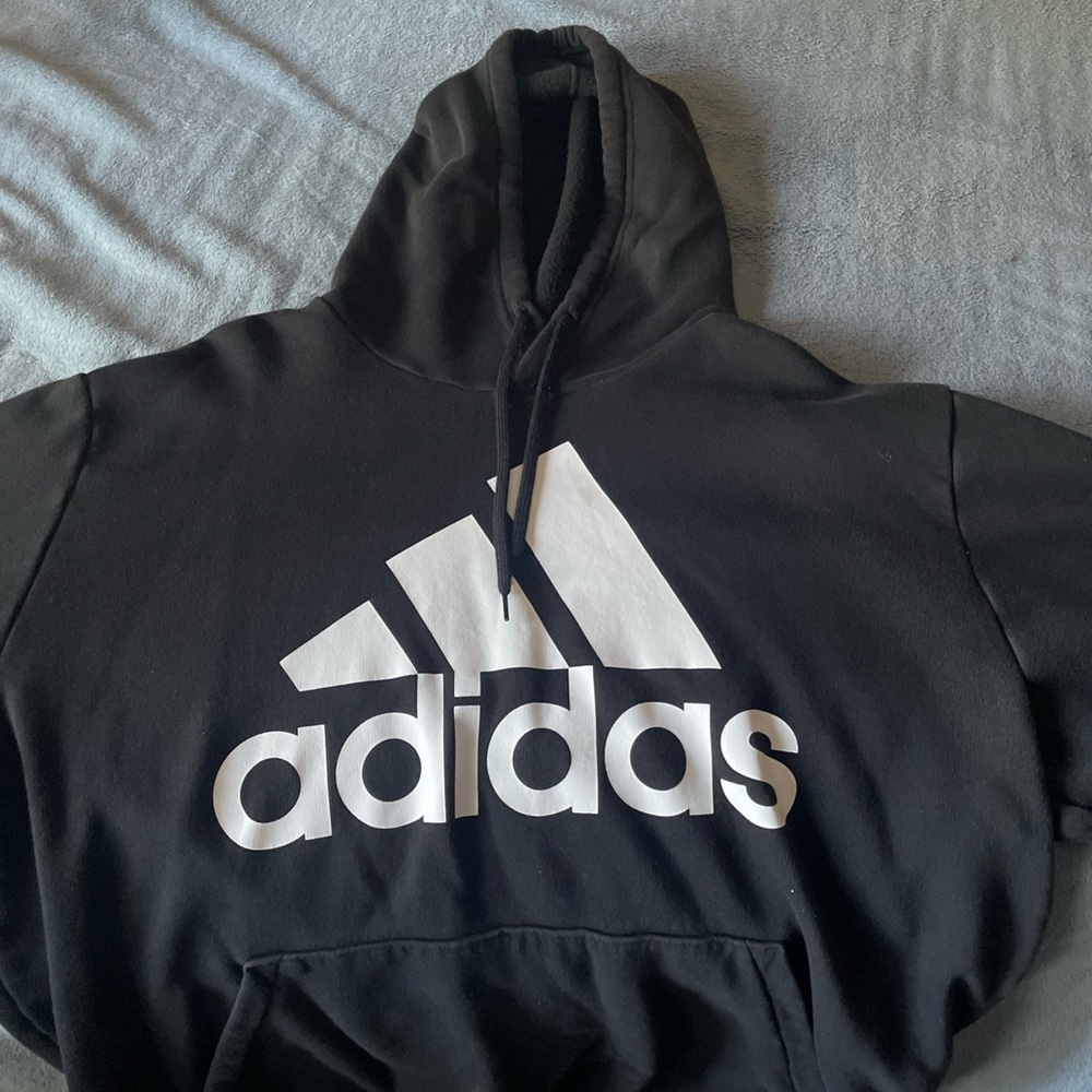 Adidas Golf Black Hoodie Sweatshirt XL Pullover With Drawstring Hood & Kangaroo